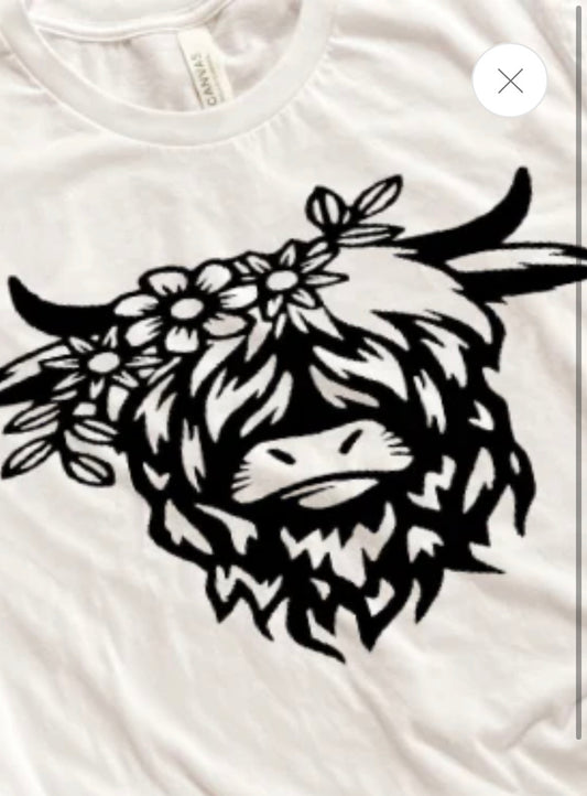 Cow with Floral T-Shirts