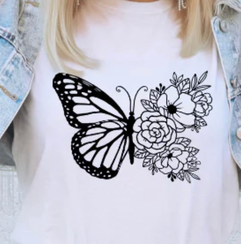 Butterfly Floral T-Shirts